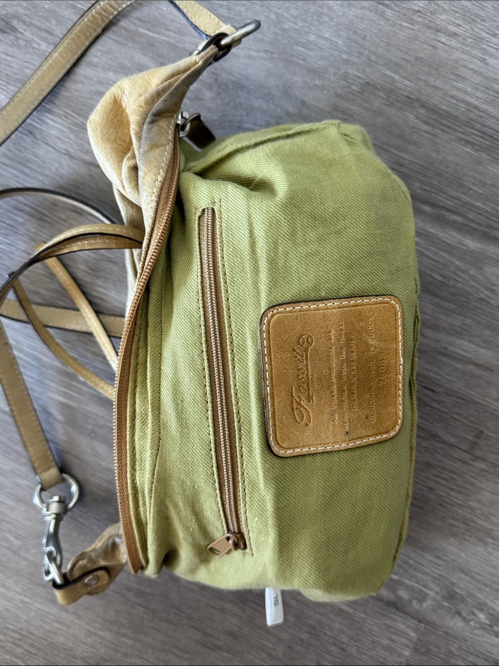 Fossil Leather Crescent Shoulder Bag with Tassel Accents - Picture 9 of 11